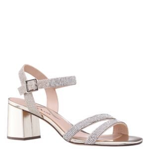 Nina Shoes Brixie Soft Platino Ankle Strap Mid-Heel Sandals