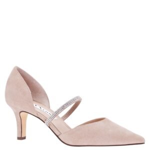 Nina Shoes Brystol Alamo Tan Suede Mid-Heel D'orsay Dress Pump