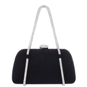 Nina Shoes Camara Black Satin/Glass Crystal Minaudiere