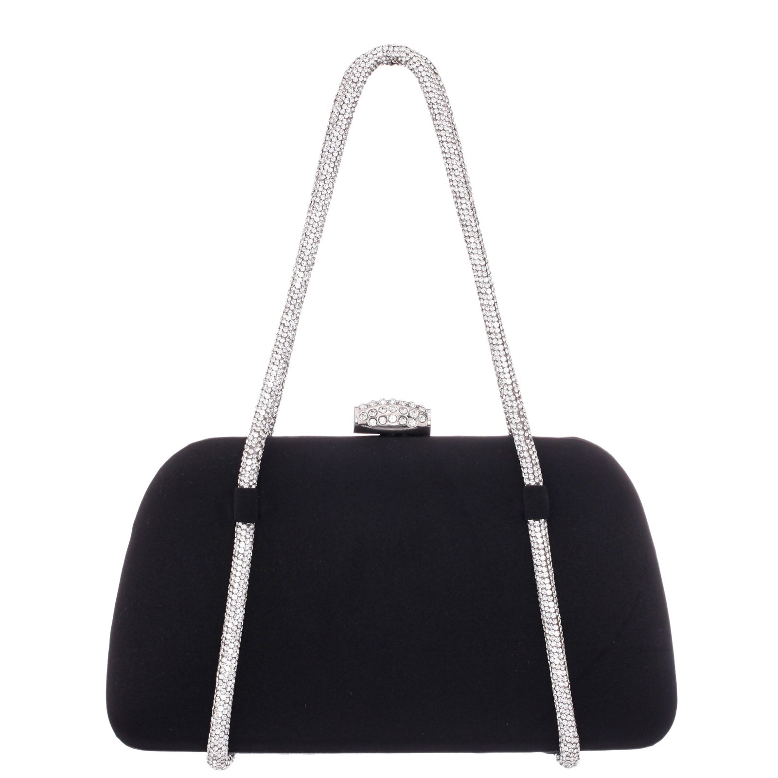 Nina Shoes Camara Black Satin/Glass Crystal Minaudiere