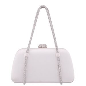 Nina Shoes Camara Ivory Satin/Glass Crystal Minaudiere
