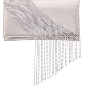 Nina Shoes Carma Women's Platino Crystal Chain Slim Envelope Clutch