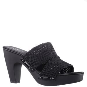 Nina Shoes Casino Black Slip On High-Heel Platform Sandals