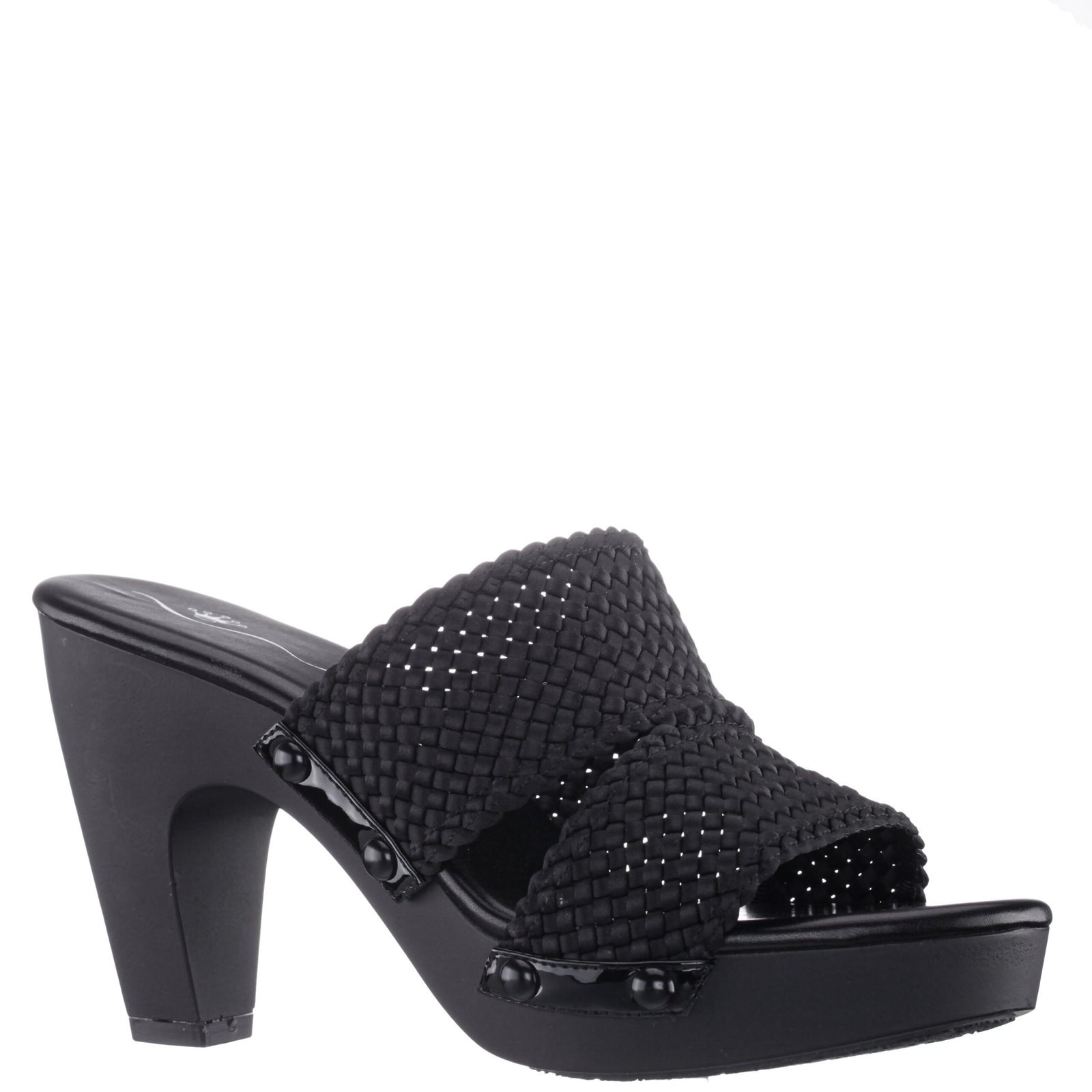 Nina Shoes Casino Black Slip On High-Heel Platform Sandals