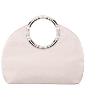 Nina Shoes Cher Ivory Embossed Snake PU Handle Bag