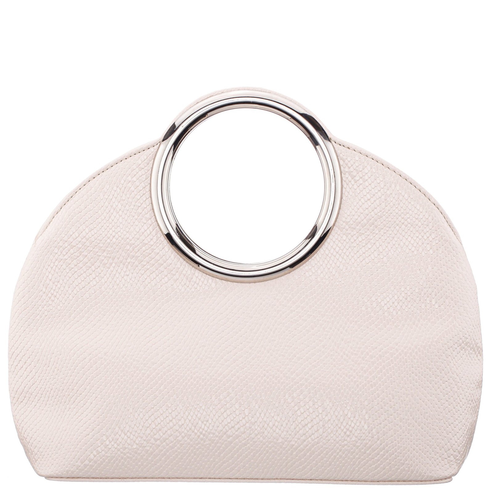 Nina Shoes Cher Ivory Embossed Snake PU Handle Bag