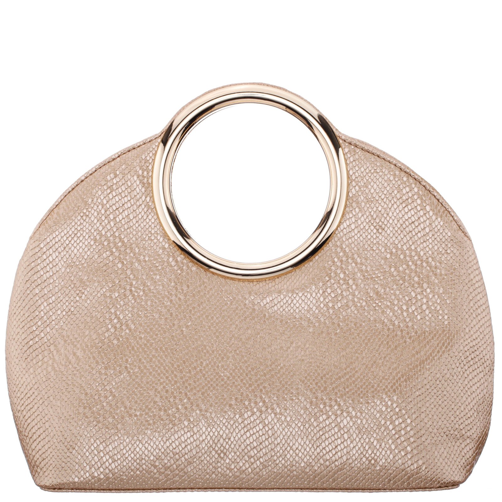 Nina Shoes Cher Matte Gold Embossed Snake PU Handle Bag