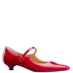 Nina Shoes Chic Lipstick Red Mary Jane Low-Heel Pumps