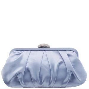 Nina Shoes Concord Icy Blue Satin Frame Clutch