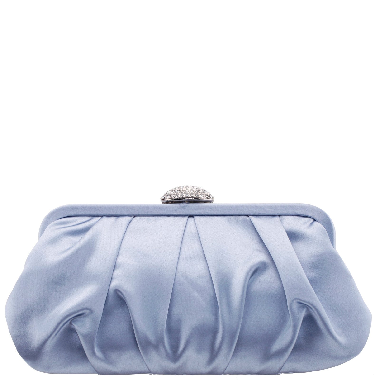 Nina Shoes Concord Icy Blue Satin Frame Clutch