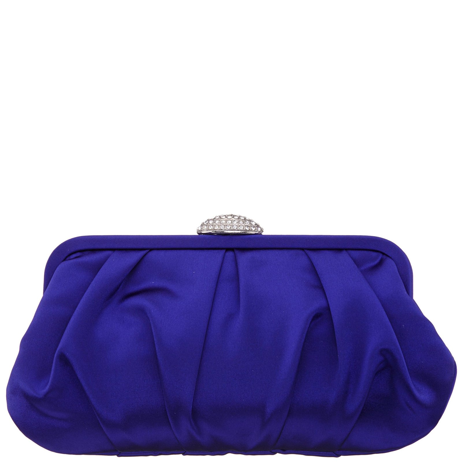 Nina Shoes Concord Midnight Plum Pleated Frame Clutch With Crystal Clasp