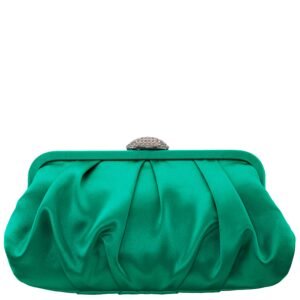 Nina Shoes Concord Oasis Pleated Frame Clutch With Crystal Clasp