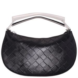 Nina Shoes Cory Black Metallic Faux Woven PU Handle Bag