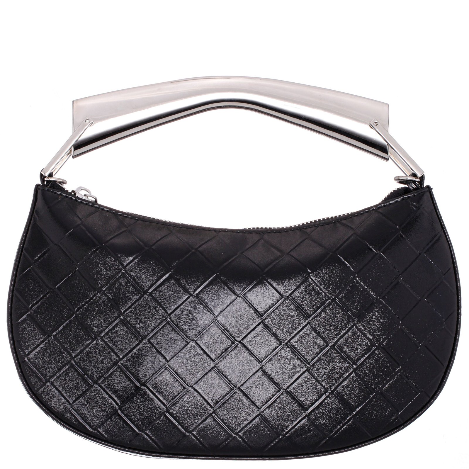 Nina Shoes Cory Black Metallic Faux Woven PU Handle Bag