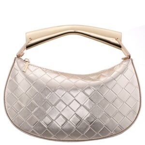 Nina Shoes Cory Platino Metallic Faux Woven PU Handle Bag