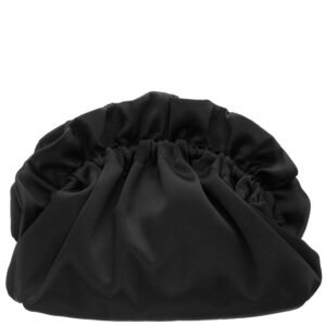 Nina Shoes Cristy Black Satin Gathered Crossbody Pouch Bag