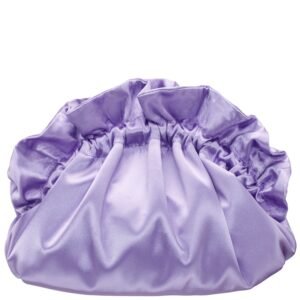 Nina Shoes Cristy Royal Lilac Satin Gathered Crossbody Pouch Bag