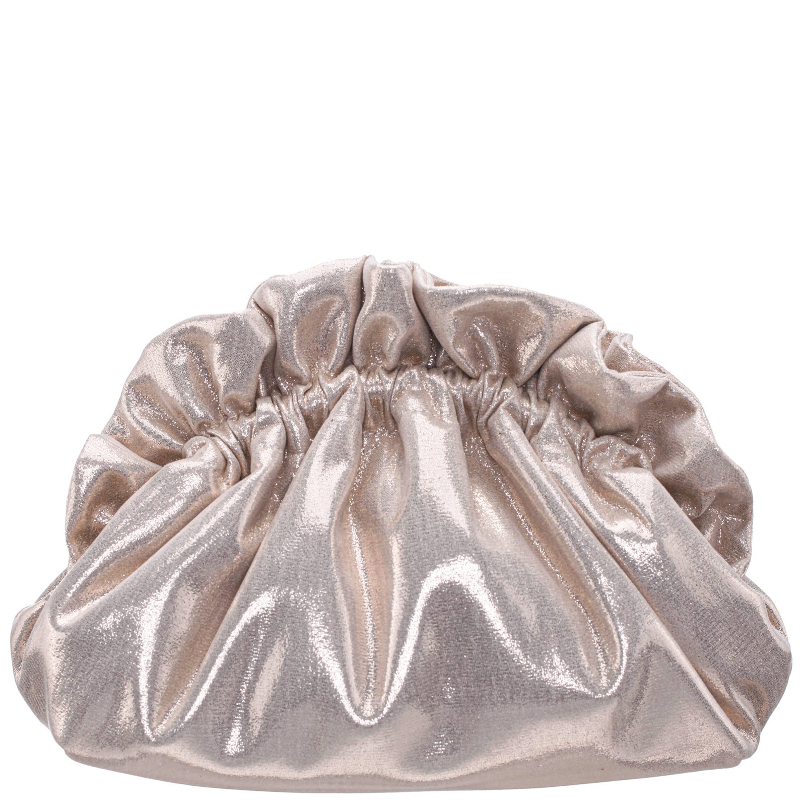 Nina Shoes Cristy Platino Metallic Gathered Crossbody Pouch Bag