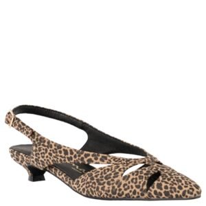 Nina Shoes Cuba Dark Cheetah Sling Back Flat-Shoe Pumps