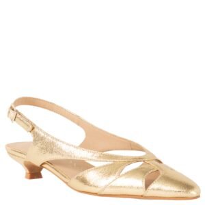 Nina Shoes Cuba Gold Sling Back Flat-Shoe Pumps