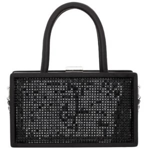 Nina Shoes Danna Black Crystal "Squares" Frame Satchel