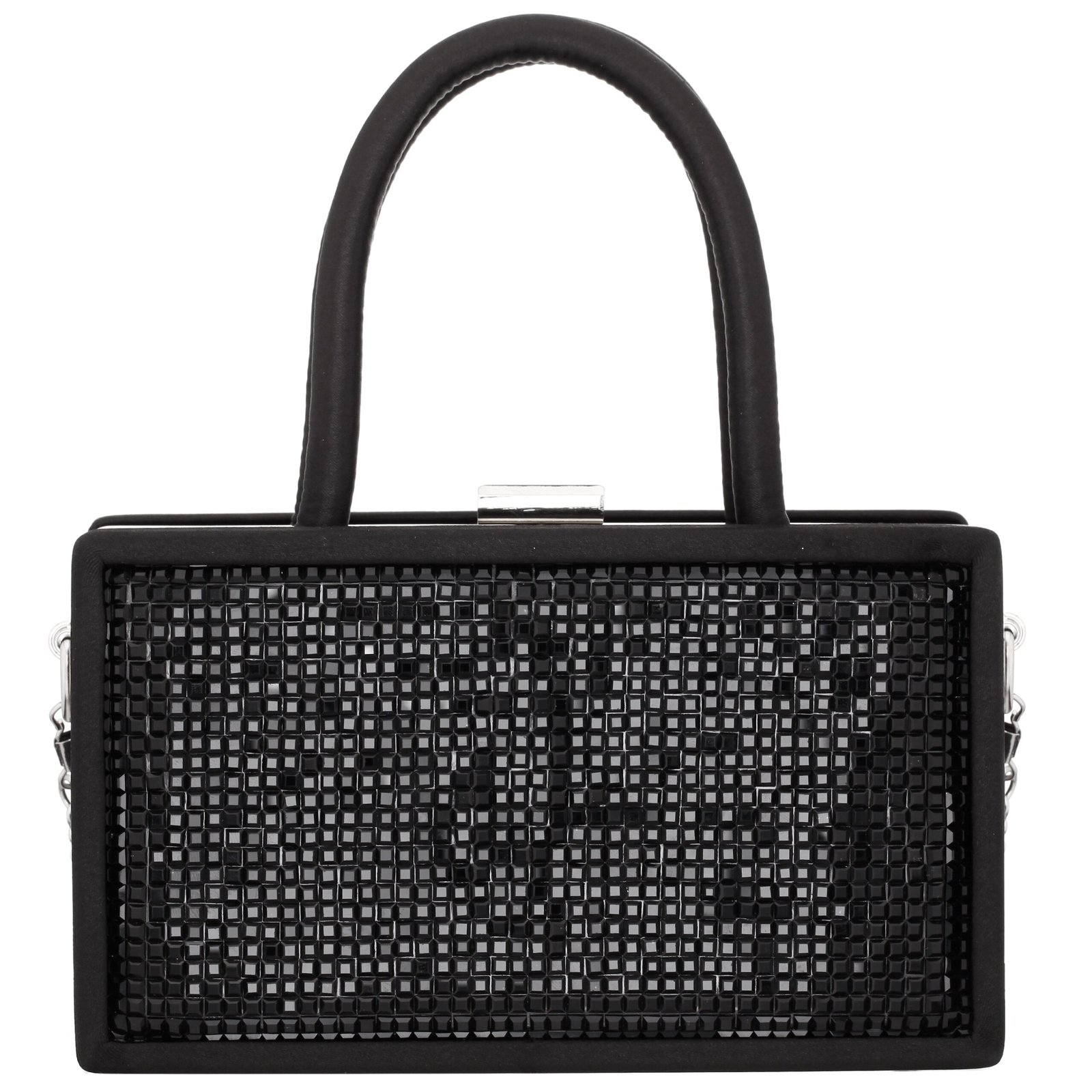 Nina Shoes Danna Black Crystal "Squares" Frame Satchel