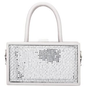 Nina Shoes Danna Silver Crystal "Squares" Frame Satchel