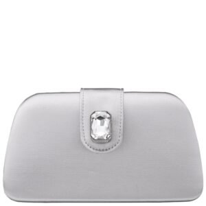Nina Shoes Danni Women's Silver Large Crystal Embellished Tab Minaudiere