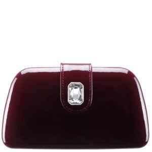 Nina Shoes Danni Women's Bordeaux Large Crystal Embellished Tab Minaudiere