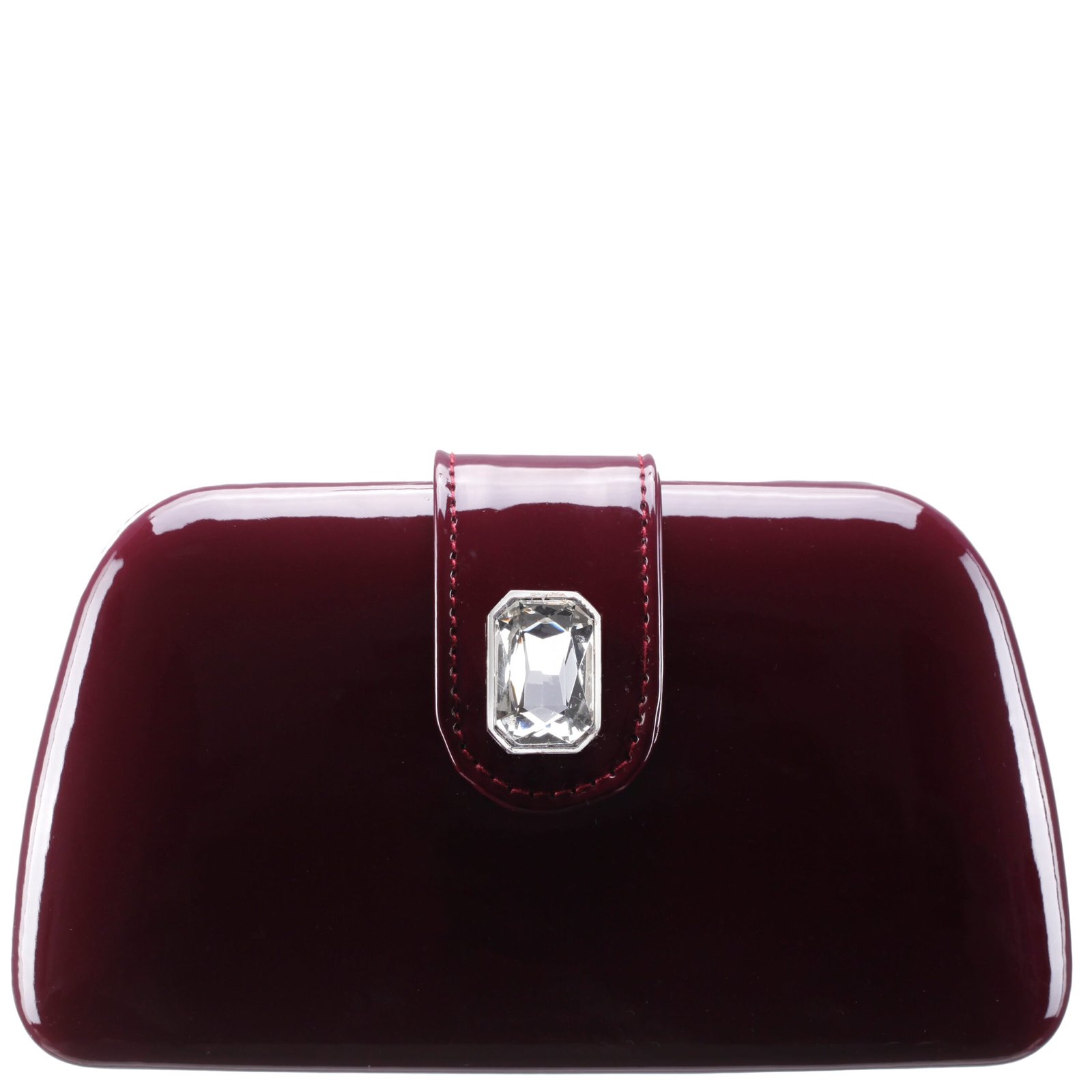 Nina Shoes Danni Women's Bordeaux Large Crystal Embellished Tab Minaudiere