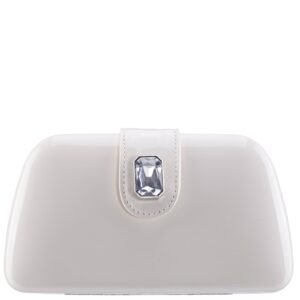 Nina Shoes Danni Ecru Patent PU/Glass Crystal Minaudiere