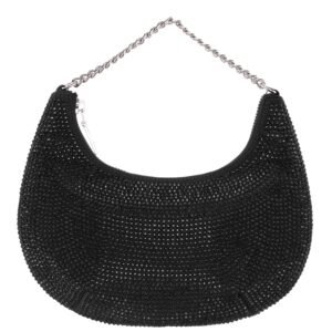 Nina Shoes Daryn Black Glass Crystal Crossbody Bag