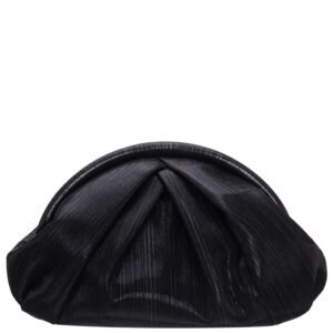 Nina Shoes Delanie Women's Black Metallic Sheen Soft Pleated Clutch
