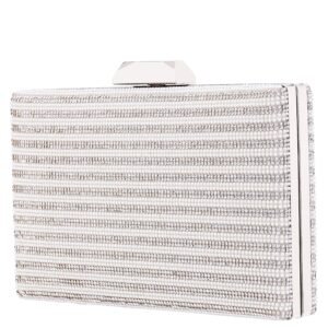Nina Shoes Desyre White Glass Hot Fix + Satin Fabric Minaudiere