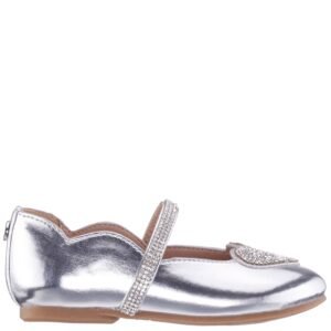 Nina Shoes Girls Diaz Silver Metallic Ballet Flats