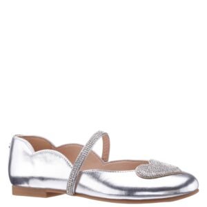 Nina Shoes Girls Diaz Silver Metallic Ballet Flats