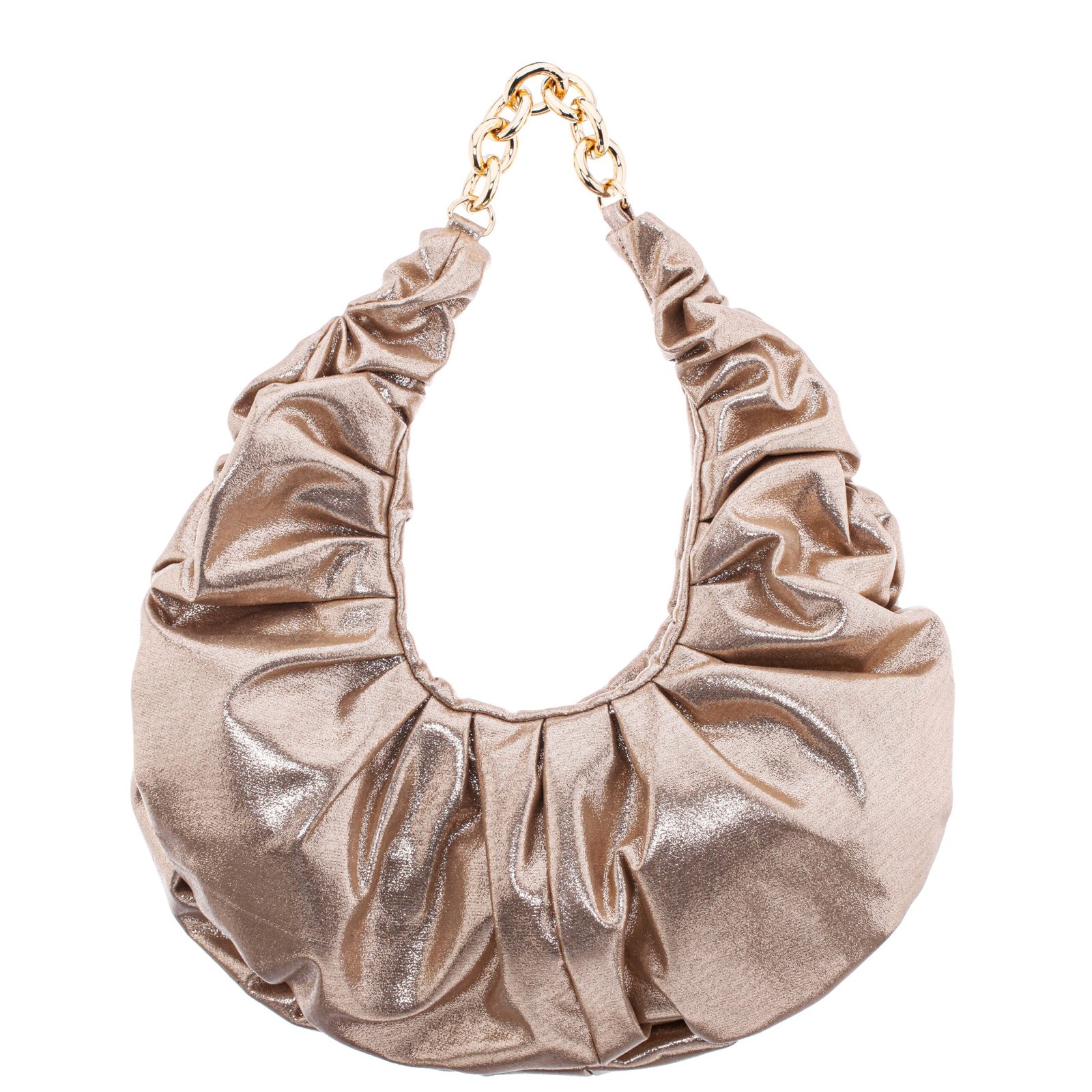 Nina Shoes Ellie Taupe Ruched Satin Hobo Bag
