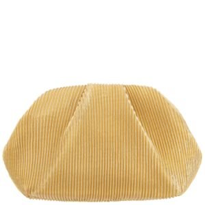Nina Shoes Emmy Gold Metallic Pleated Frame Clutch