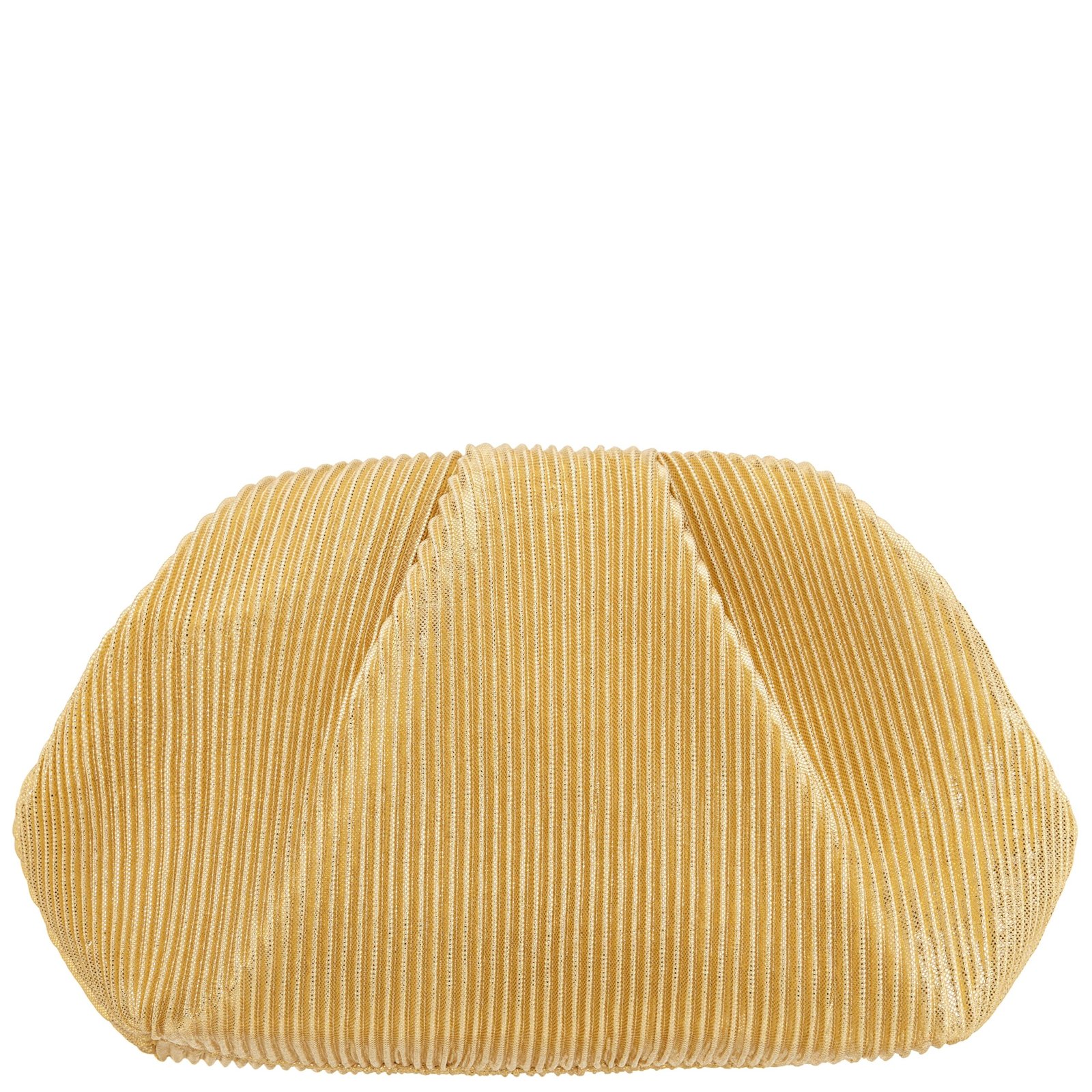 Nina Shoes Emmy Gold Metallic Pleated Frame Clutch