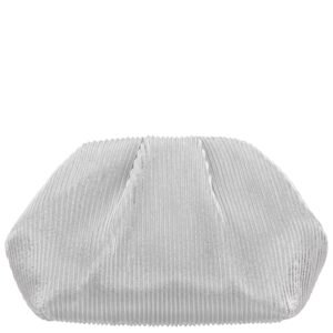 Nina Shoes Emmy Silver Metallic Pleated Frame Clutch