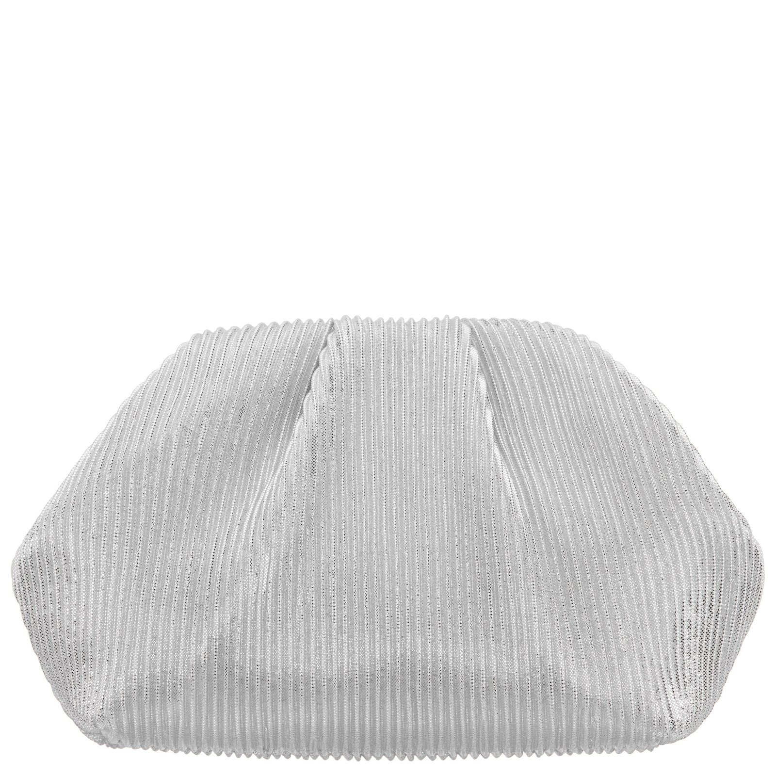 Nina Shoes Emmy Silver Metallic Pleated Frame Clutch