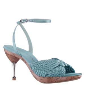 Nina Shoes Empire Aqua Ankle Strap High-Heel Platform Sandals