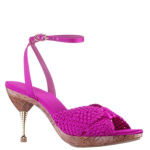 Nina Shoes Empire Magenta Ankle Strap High-Heel Platform Sandals