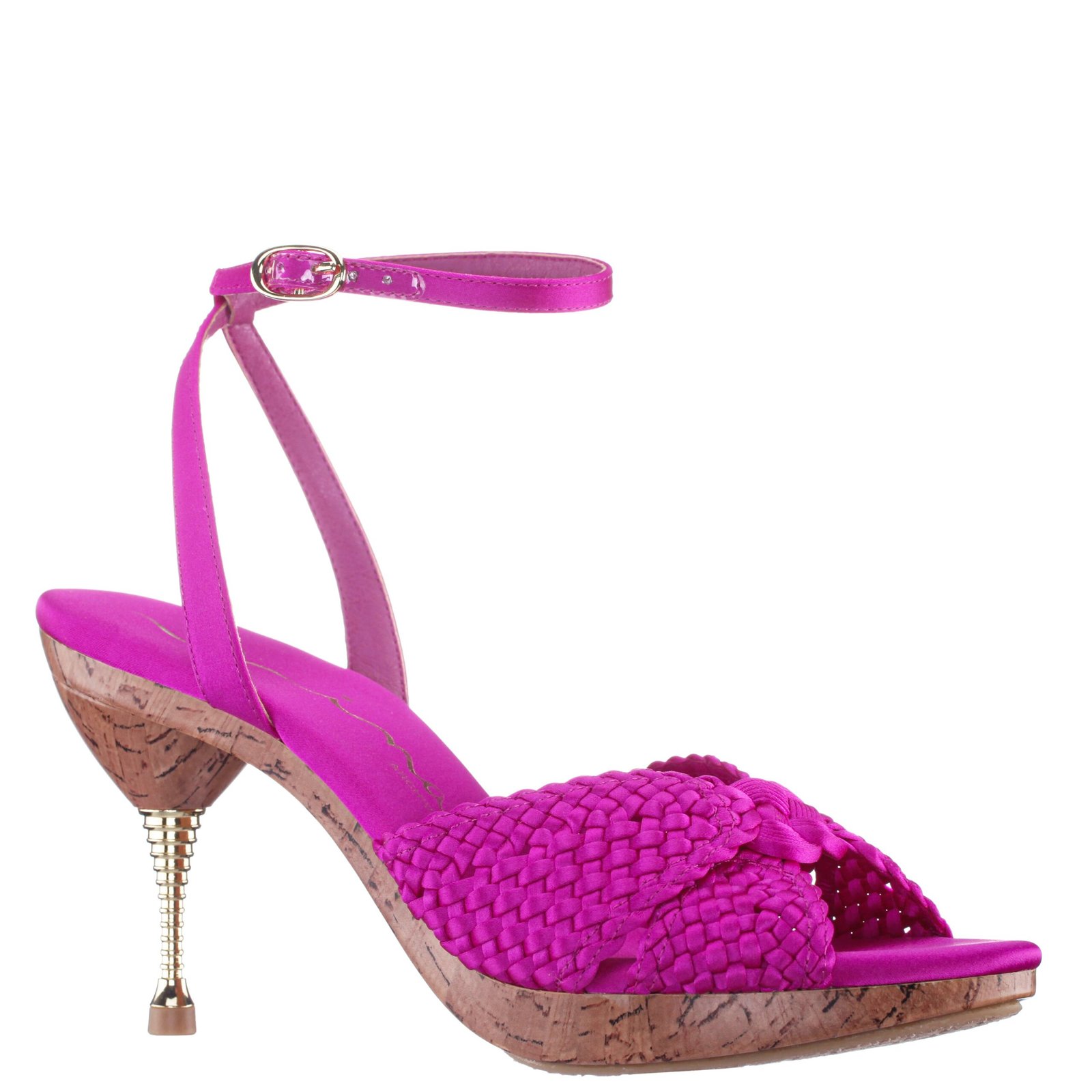 Nina Shoes Empire Magenta Ankle Strap High-Heel Platform Sandals