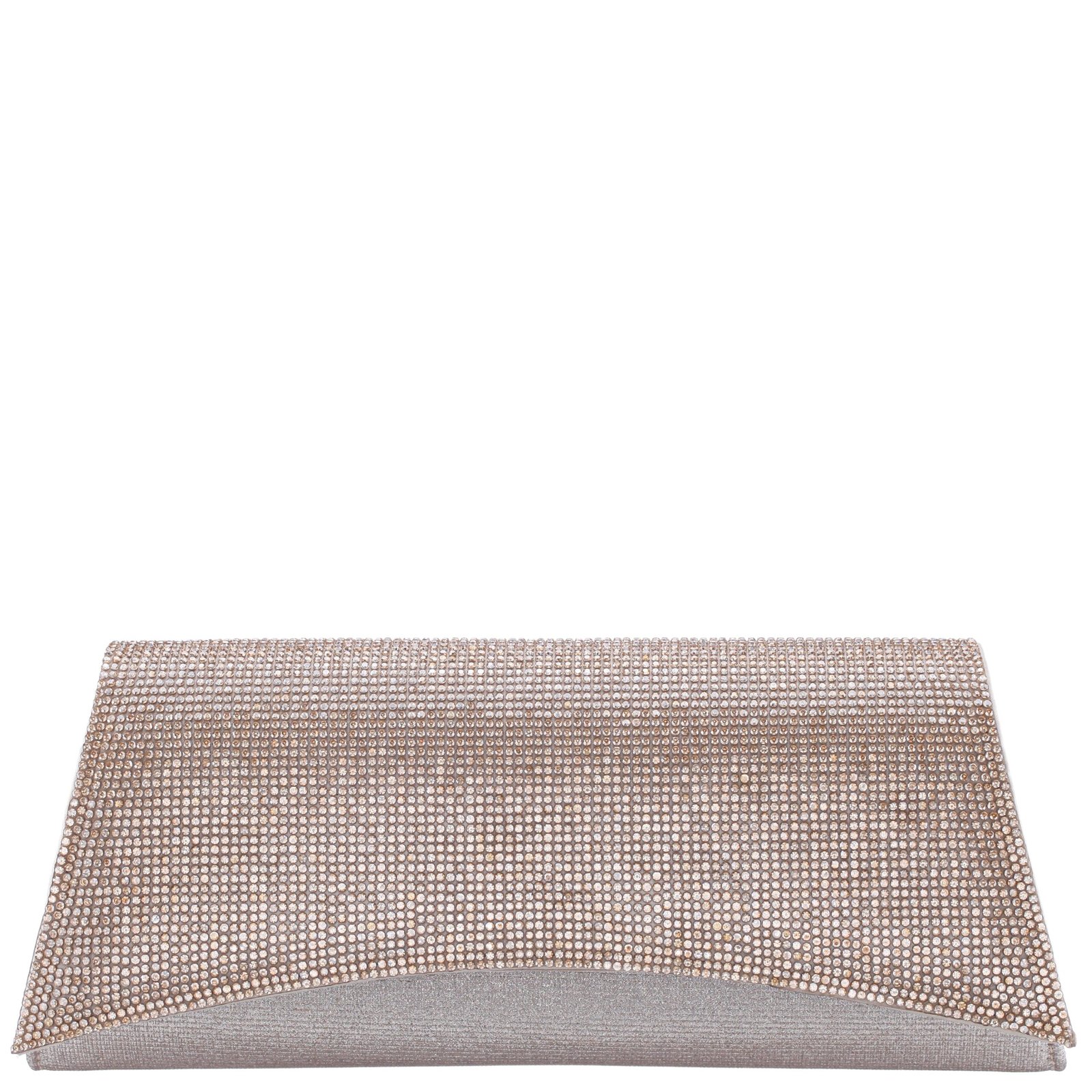 Nina Shoes Enid Platino Pleated Metallic Fabric Clutch