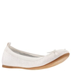 Nina Shoes Girls Esther White-Embossed Metallic