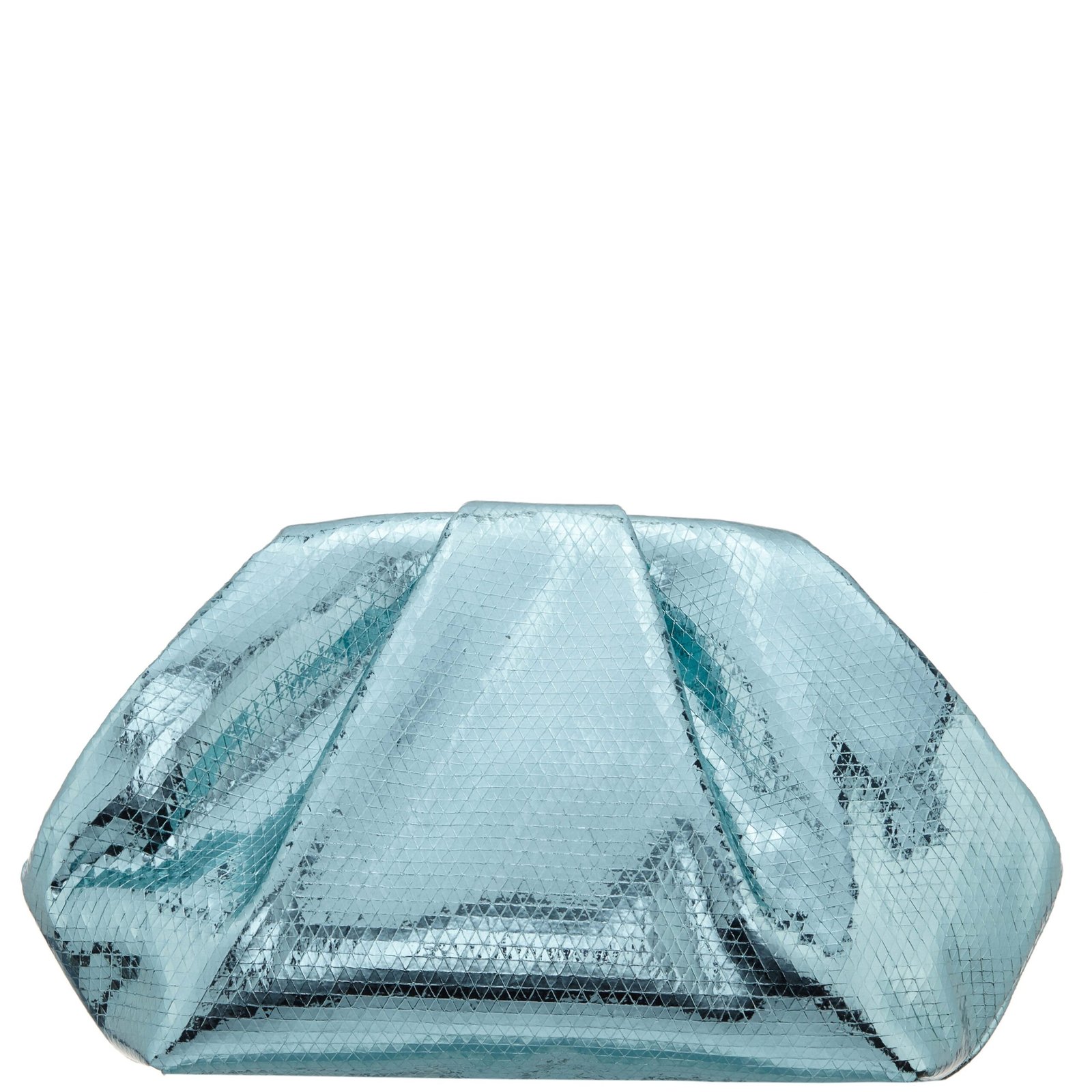 Nina Shoes Eva Sea Green Metallic Pleated Frame Clutch