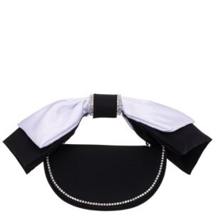 Nina Shoes Eveie Black/White Crystal Trimmed Satin Bow Bag
