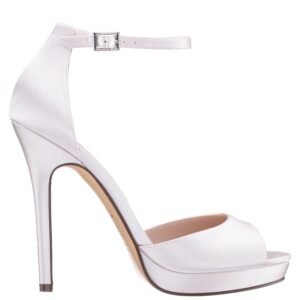 Nina Shoes Famia Ivory Ankle Strap Stiletto-Heel Platform Sandals