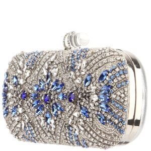 Nina Shoes Gelsey Silver Crystal Embellished Minaudiere